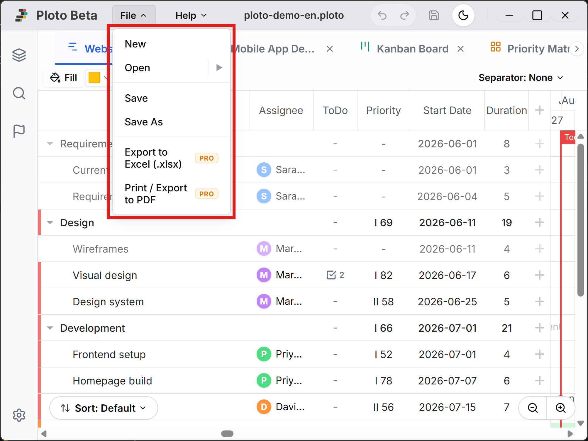 File Menu
